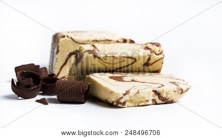 Halva With Cacao Pieces On White Background