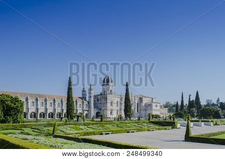 Lisbon, Portugal August 2013: The Jeronimos Monastery Or Hieronymites Monastery Is Located In Lisbon