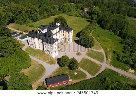 Malsaker, Sweden - May 27, 2018:aerial View Of The Malsaker Manor Used For Training Of Norwegian Sol