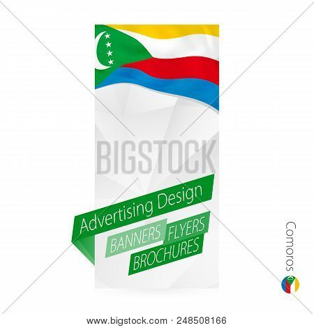 Vector Abstract Banner Template For Comoros. Advertising Template With Flag Of Comoros.