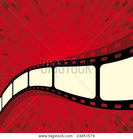 Filme de vetor com espaço para sua foto e vermelho brilhante fundo
