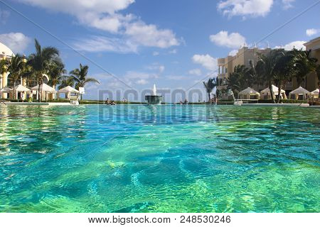 Mexico, The Salt Pool Of The Hotel Iberostar Grand Paraiso, 12/07/2015
