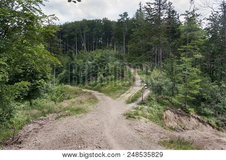 Kolowrót Pass (770 M Above Sea Level) - The North-eastern Part Of The Silesian Beskids. The Intersec