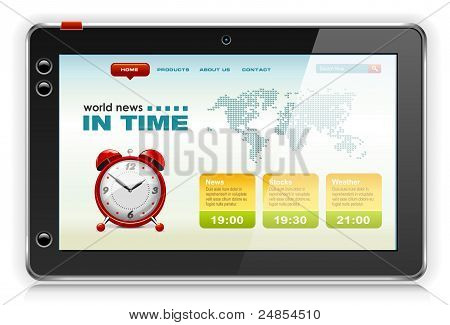 Touchpad počítač nebo počítač Tablet Pc s obsahem zpravodajství