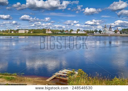 View Of Historical Centre Of The Veliky Ustyug From Sukhona River, Russia