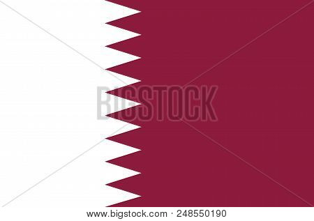 Qatar National Flag, Official Flag Of Qatar Accurate Colors, True Color
