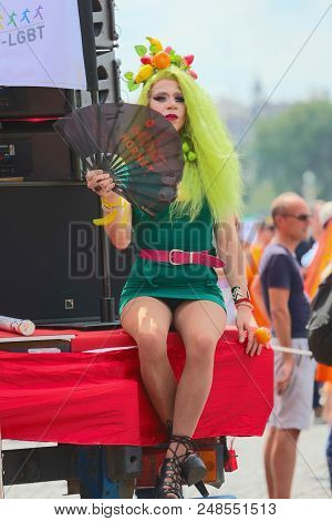 Paris, France-june 30, 2018 : The Participant Of Gay Pride Parade At Concorde Place In Paris, France