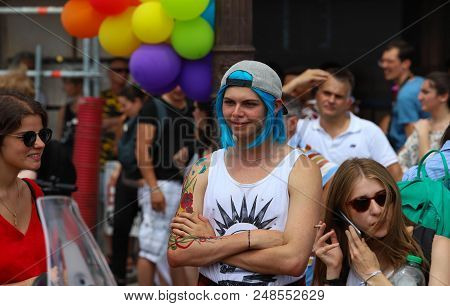 Paris, France-june 30, 2018 : The Participant Of Gay Pride Parade At Concorde Place In Paris, France