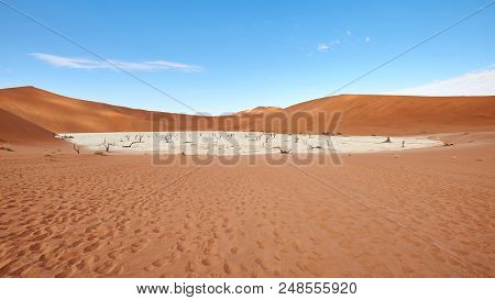 Beautiful Landscape In The Namib Desert At Deadvlei
