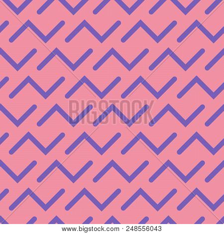 Zigzag Seamless Pattern. Pink Chevron Ornament. Vector Illustration Eps10