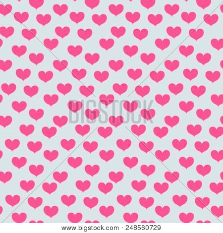 Seamless Vector Pattern With Pink Hearts. Abstract Background For Valentine S Day. Eps10