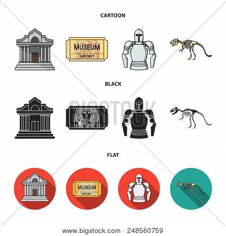 Picture, Sarcophagus Of The Pharaoh, Walkie-talkie, Crown. Museum Set Collection Icons In Cartoon, B