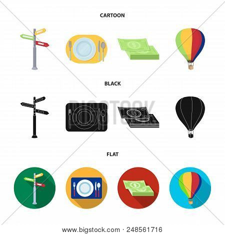 Vacation, Travel, Pointer, Way, Navigation .rest And Travel Set Collection Icons In Cartoon, Black, 