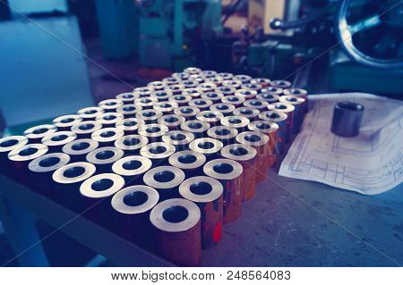 Metal Parts After Machining On A Metal-cutting Machine.