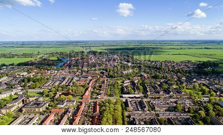 Aerial View Of Oudewater In The Netherlands