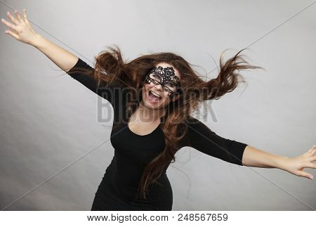 Mysterious Woman Wearing Lace Mask