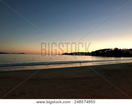 Sunset At Silgar Beach In Sanxenxo Spain