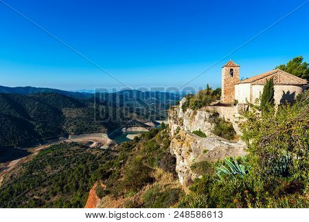 View Of The Romanesque Church Of Santa Maria De Siurana, In Siurana, Tarragona, Spain. Copy Space Fo