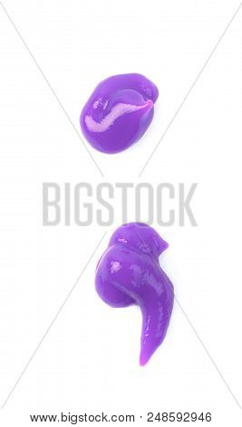 Semicolon Symbol Made Of Sauce Isolated Over The White Background