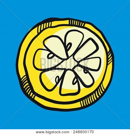 Fresh Lemon Fruits, Collection Of Vector Illustration Isolated On Background.