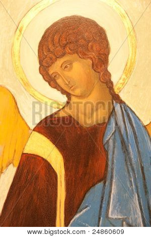 정통 아이콘-Rublev 삼위일체에서 예수님