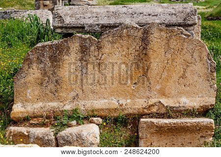 Ancient Ruins Of Hierapolis Near Pamukkale In Turkey