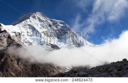 Mount Makalu With Clouds, Nepal Himalayas Mountains, Barun Valley