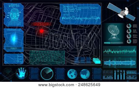 Search And Track A Person From Space In The Style Of Hud. Search And Recognition On The Map And Demo