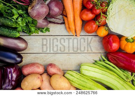 Different Bio Vegetables. Selective Focus. Bio Food.