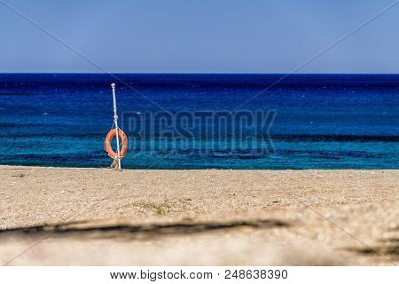 Amazing Ammoudi Beach With Turquoise Water And Beautiful View In Crete Island, Greece .