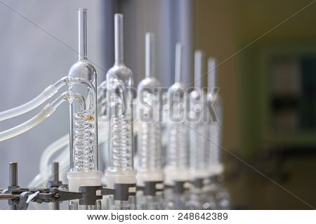 Coil Condenser Of Soxhlet Extraction, Laboratory Equipment.