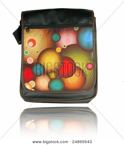 Senhoras de couro preto Messenger bag