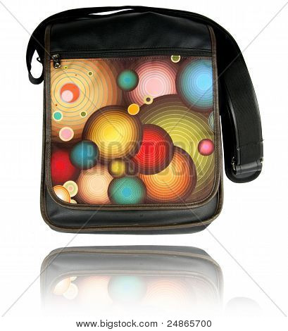 Senhoras de couro preto Messenger bag