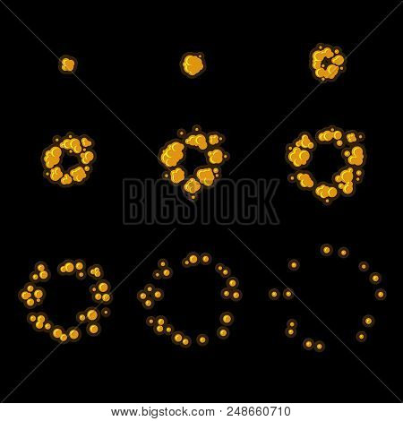 Explode Animation Sequence . Cartoon Explosion Frames. Vector Illustration