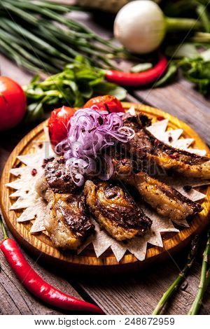 Hot Meat Dishes - Ribs With Tomatoes A