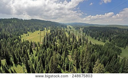 Col Du Marchairuz (el. 1447 M.) Is A High Mountain Pass In The Jura Mountains In The Canton Of Vaud 