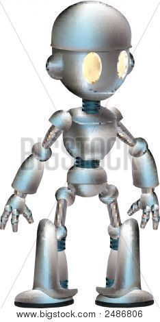 Ładny Robot A ilustracja kreskówka ładny błyszczący robota