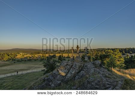 Slavkovsky Les Mountains In Summer Sunny Nice Morning Near Krizky Area