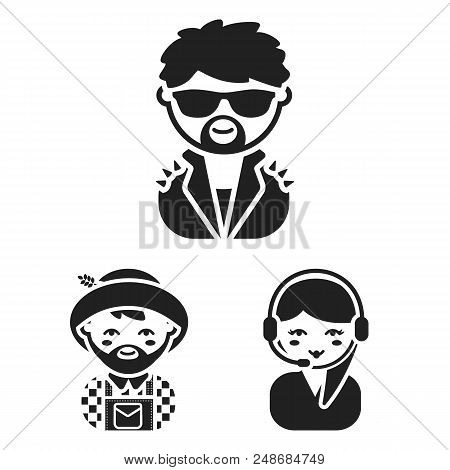 People Of Different Professions Black Icons In Set Collection For Design. Worker And Specialist Vect