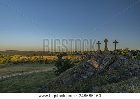 Slavkovsky Les Mountains In Summer Sunny Nice Morning Near Krizky Area