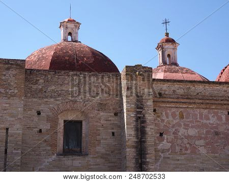 Part Of San Pedro Church In Mitla City Important Archeological Site Of Zapotec Culture In Oaxaca Sta
