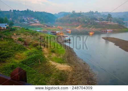 Landscape In Sangkhla Buri Kanchanaburi Thailand,beautiful Nature