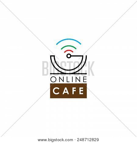 On The Logo Is An Abstract Image Of The Coffee Cup In The Center Of Which Is The Sign Wi Fi.
