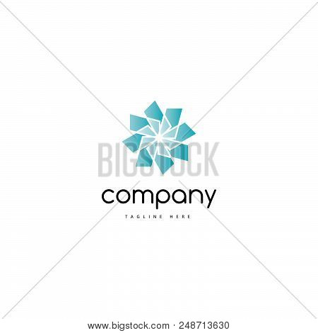 On The Logo Is An Abstract Image Of Glass In The Form Of A Flower.