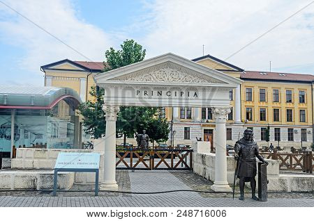 Alba Iulia, Romania - August 6, 2017: Citadel Fortress Alba Carolina, The Principia Museum.