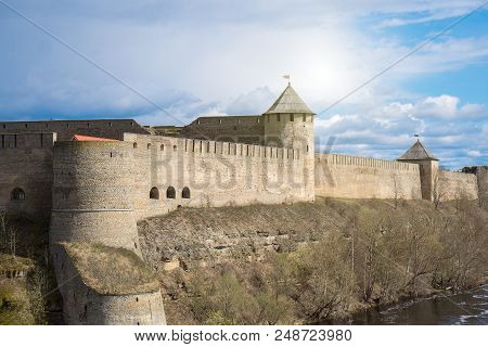 The Ivangorod Fortress. View From Estonian Side.