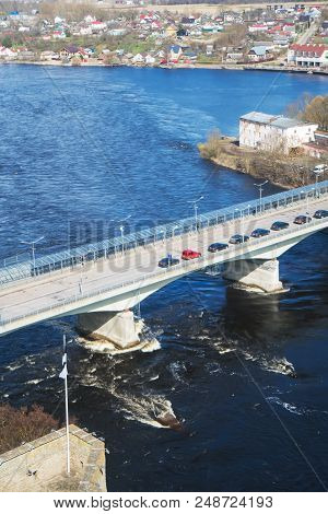 The Bridge Between Ivangorod And Narva. Border Of Estonia And Russia.