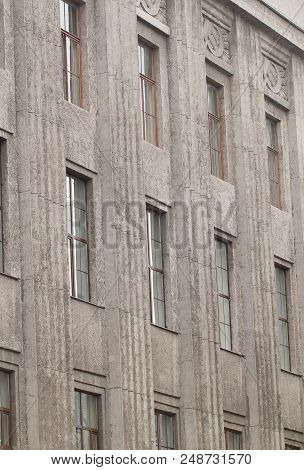 Several Windows In A Moden Historic Building