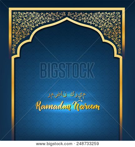 Beautiful Ramadan Kareem Greeting Card Design With Abstract Floralart. Ornate Element For Design And