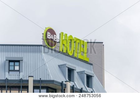 Milan, Italy - May 29, 2018: Logo Of B&b Hotel.